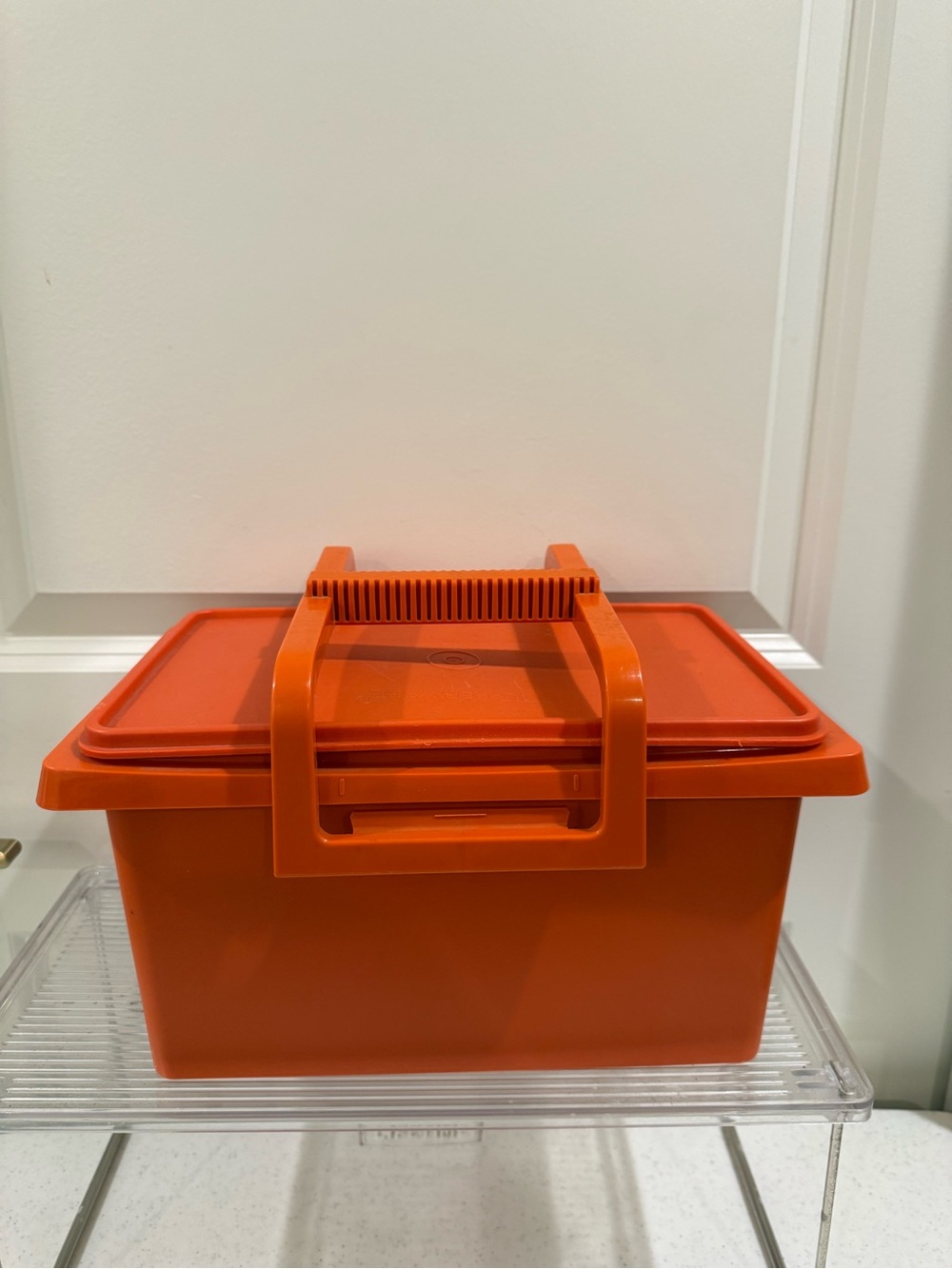 Vintage Orange Tupperware with Handle ~ Great for Travel